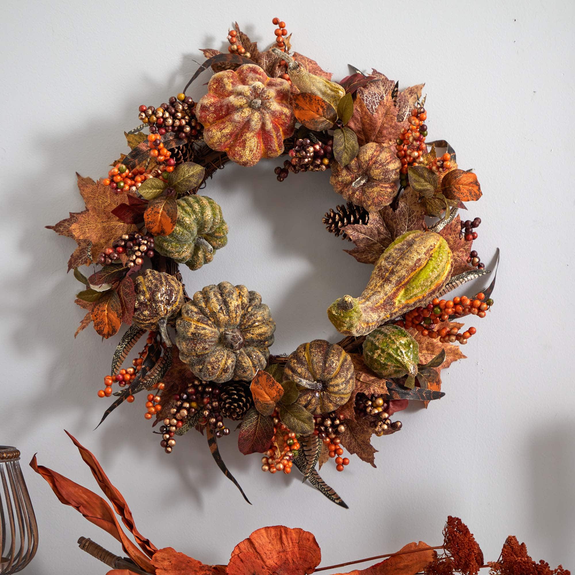 28" Autumn Pumpkin Wreath